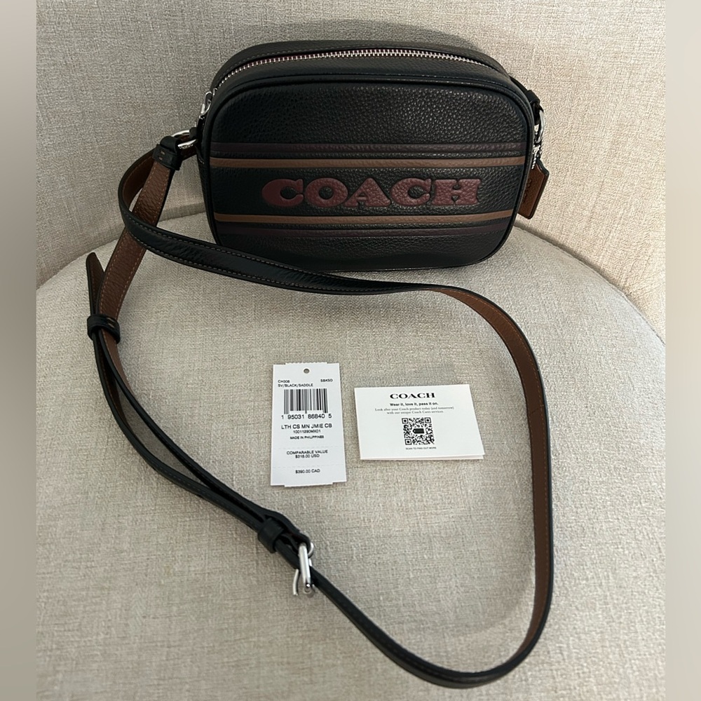 COACH Mini Jamie Camera Bag with Coach Stripe
